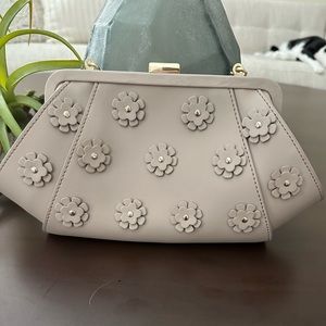 Zac Posen small flora bag with gold chain- nude